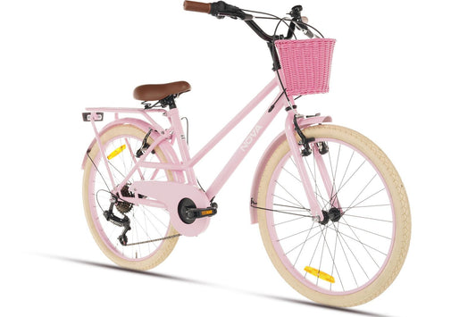 Nova Girls' Bike 22 inch - 7 Gears - Pink + Basket