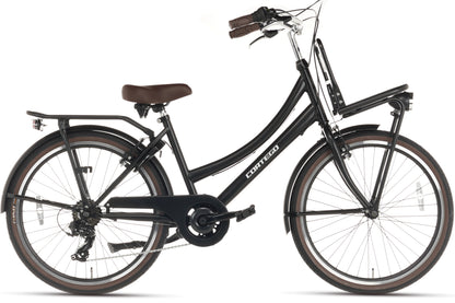 Cargo Meisjesfiets 24 inch - 7 Versnellingen - Mat-Zwart