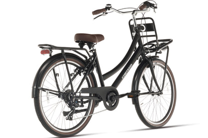 Cargo Meisjesfiets 24 inch - 7 Versnellingen - Mat-Zwart