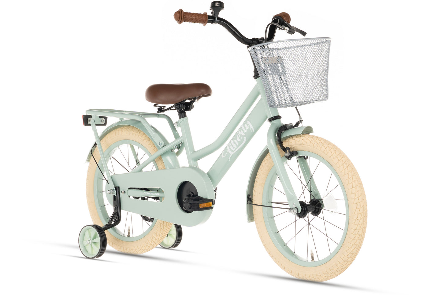 Liberty girls' bicycle Green 12 inch + basket