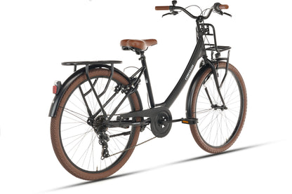 Elite Girls' Bike 26 Inch - 7 Gears - Matte Black