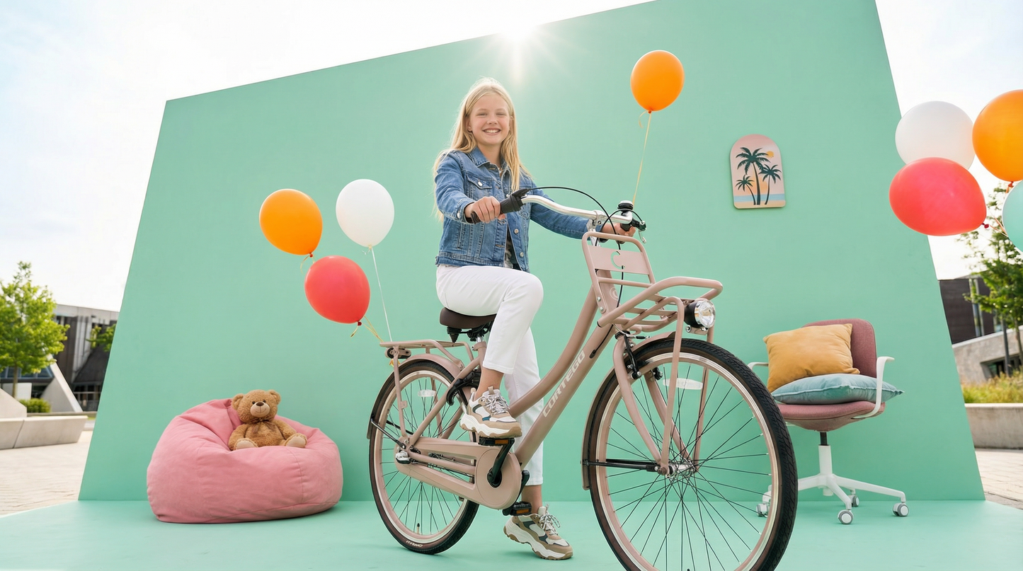 Cargo Meisjesfiets 26 inch - 3 Versnellingen - Zalm