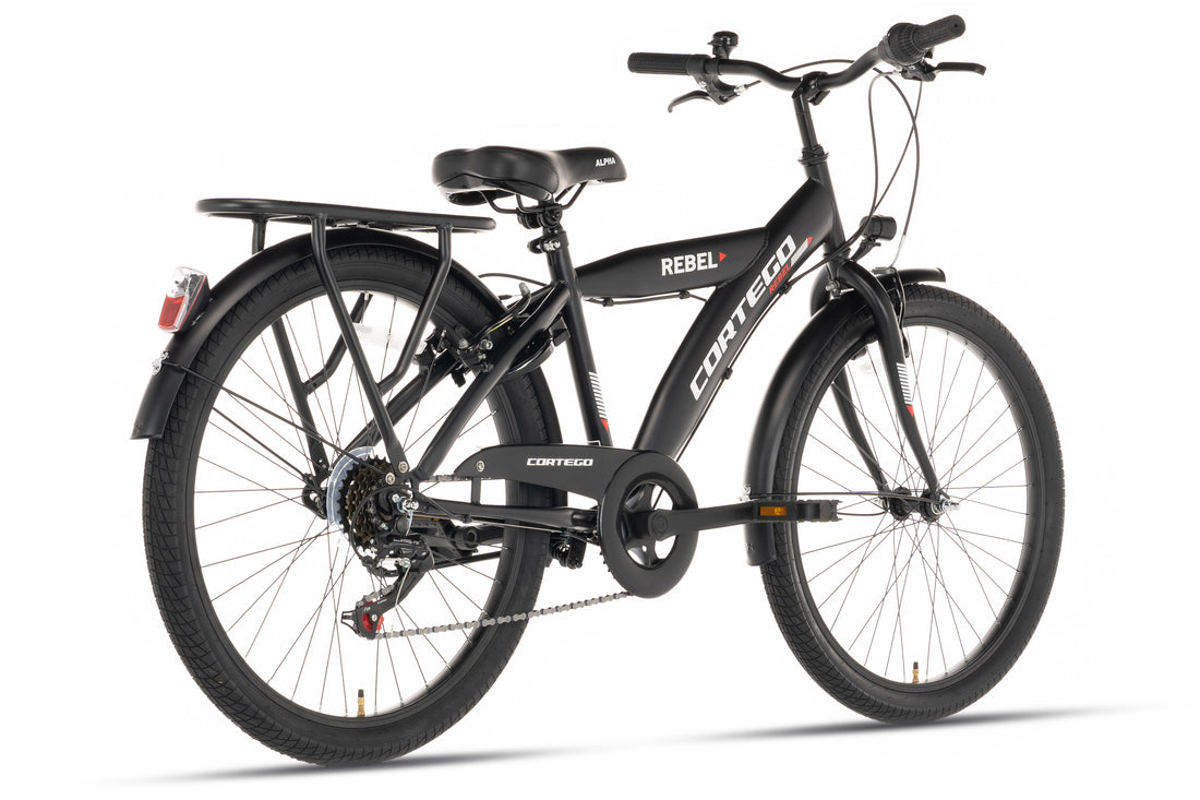 Rebel Boys' Bike 24 Inch Black - 6 Gears