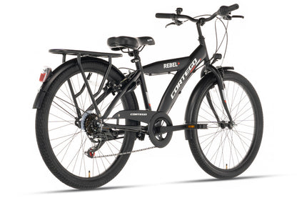 Rebel Boys' Bike 24 Inch Black - 6 Gears