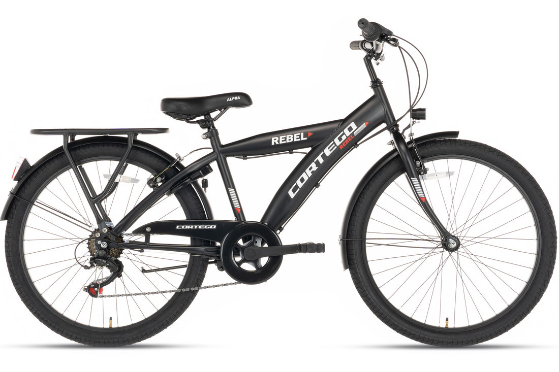 Rebel Boys' Bike 24 Inch Black - 6 Gears