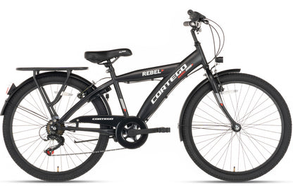Rebel Boys' Bike 24 Inch Black - 6 Gears